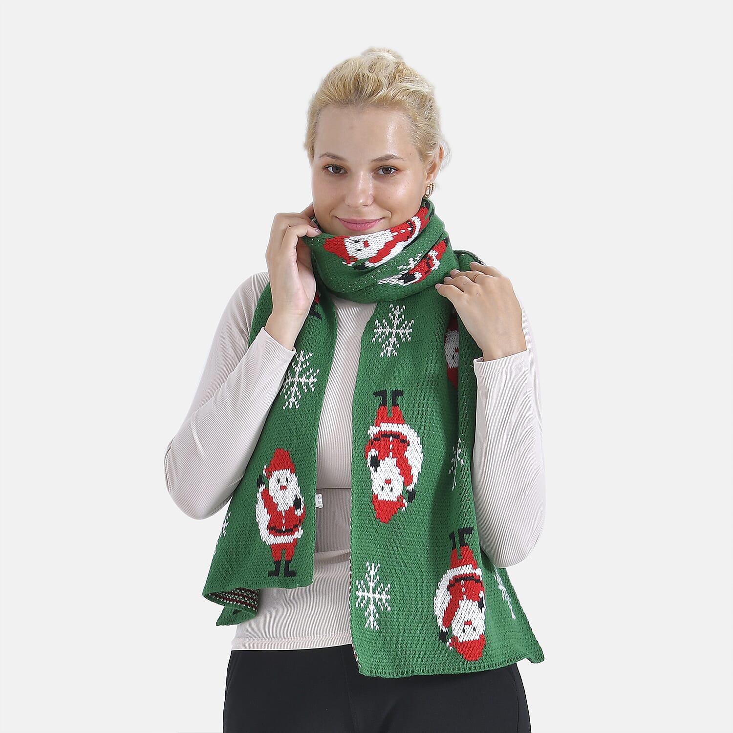 New Arrival - Limited Stock - Christmas Printed Scarf- Christmas Printed Scarf - Green