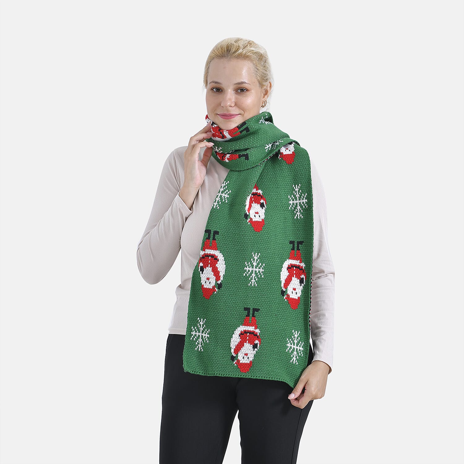 New Arrival - Limited Stock - Christmas Printed Scarf- Christmas Printed Scarf - Green