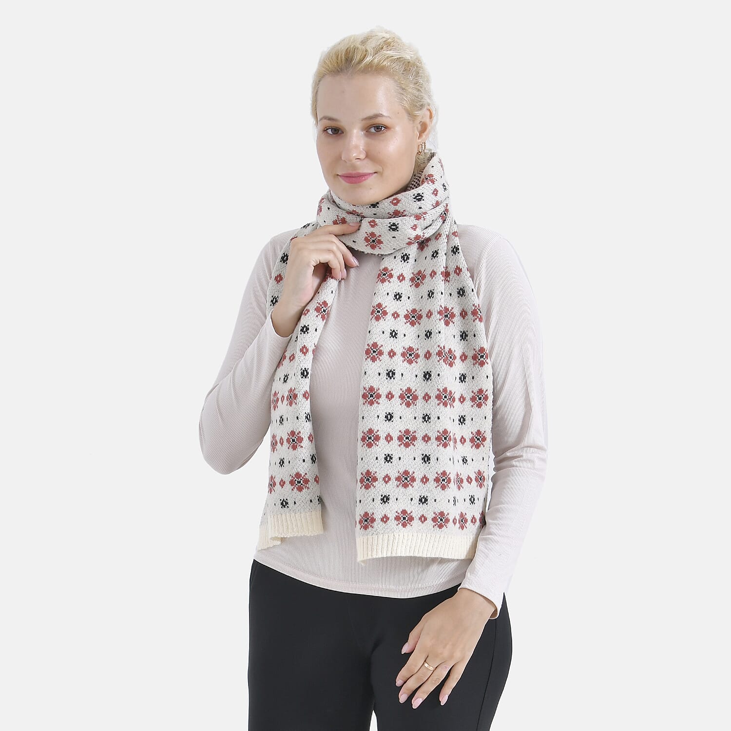New Arrival - Limited Stock - Christmas Printed Scarf- Christmas Printed Scarf - White