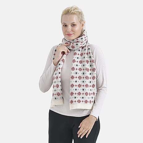 New Arrival - Limited Stock - Christmas Printed Scarf- Christmas Printed Scarf - White