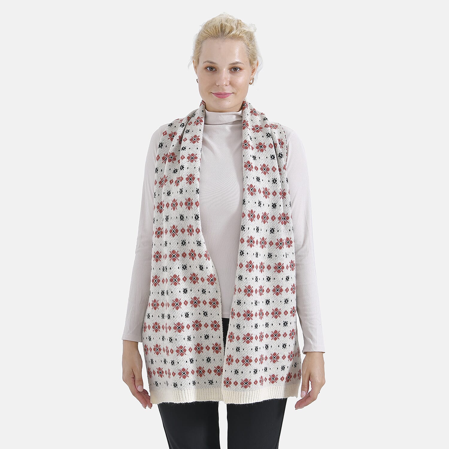 New Arrival - Limited Stock - Christmas Printed Scarf- Christmas Printed Scarf - White