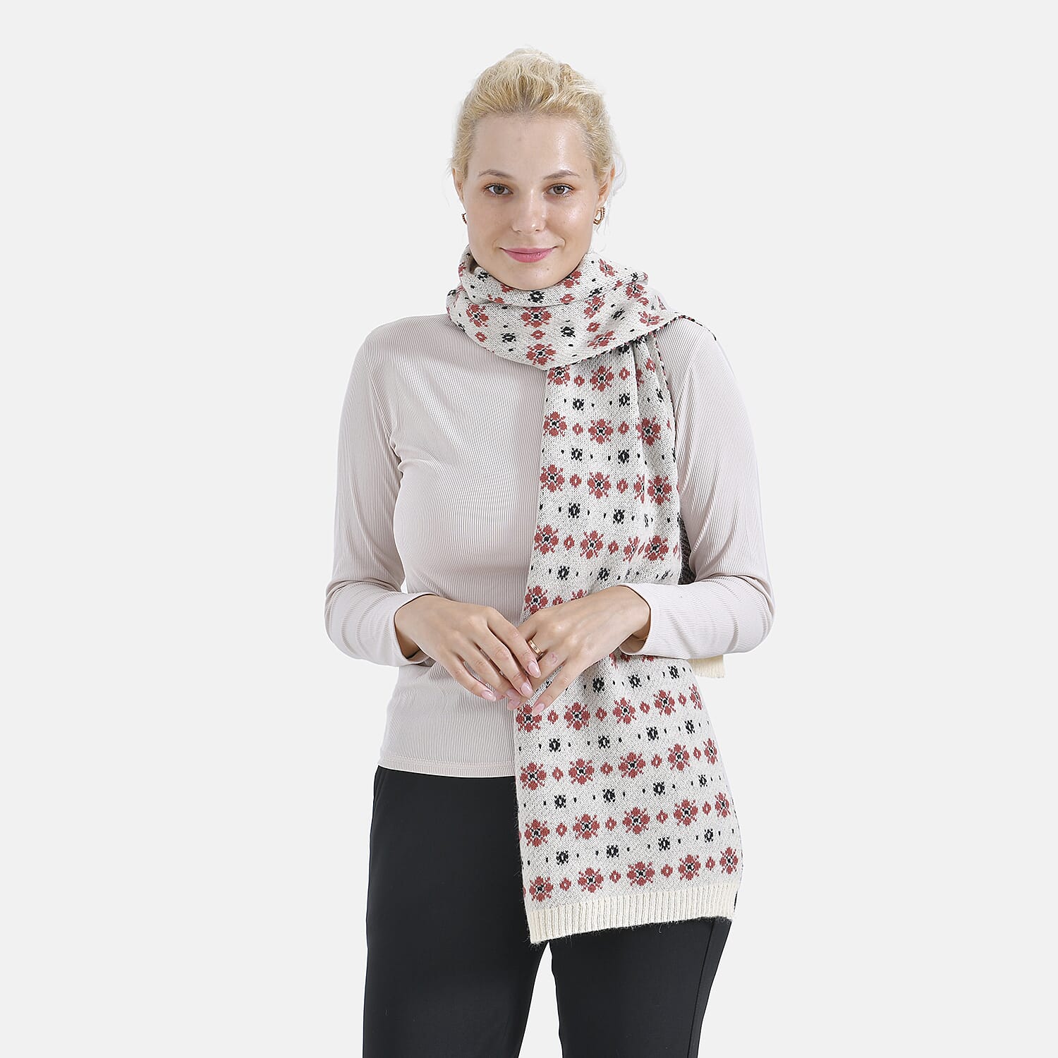 New Arrival - Limited Stock - Christmas Printed Scarf- Christmas Printed Scarf - White