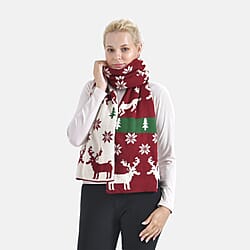   Reindeer Pattern Knitted Scarf