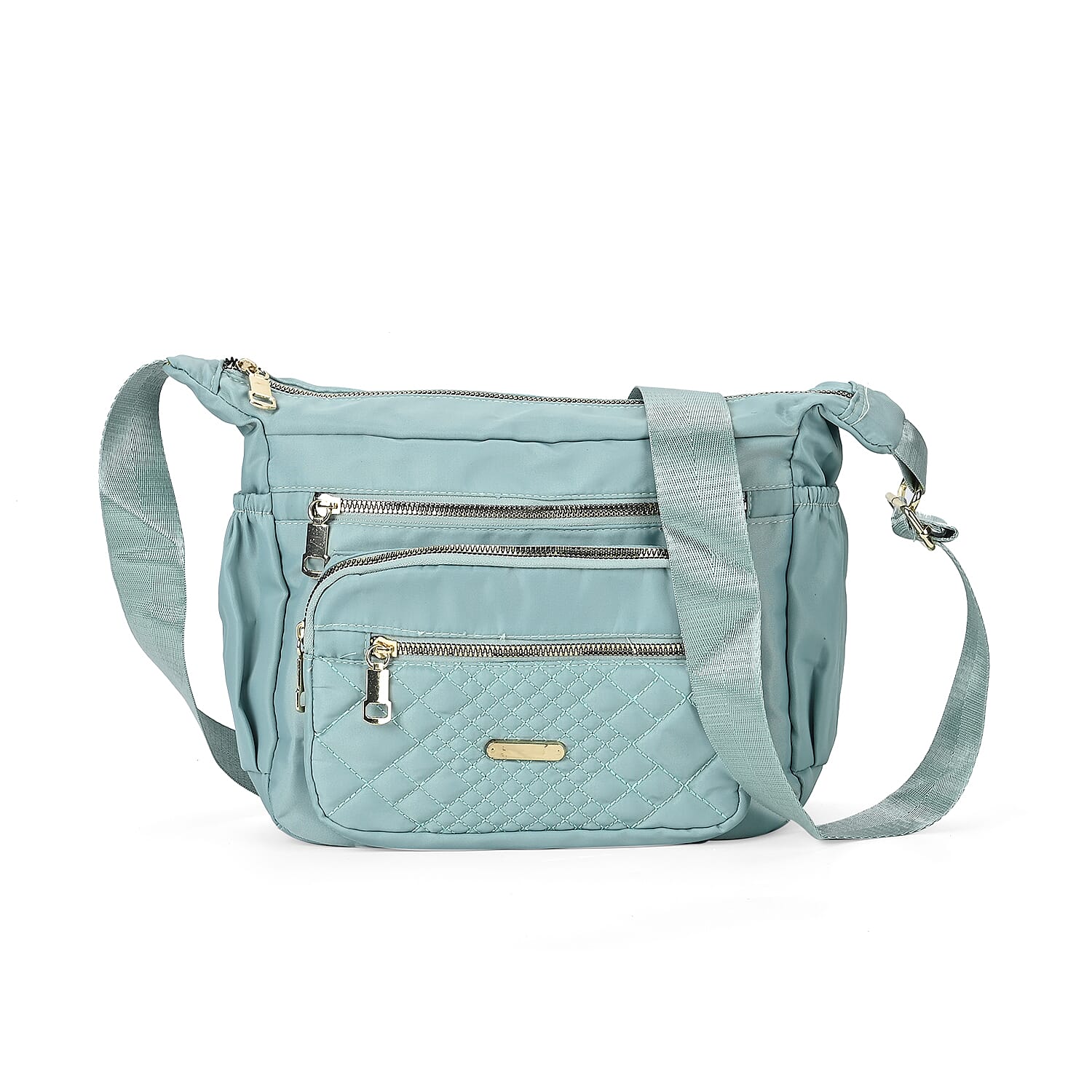 Designer Closeout -Quilted Crossbody Bag with Adjustable Strap- Green Designer Closeout -Quilted Crossbody Bag with Adjustable Strap- Green