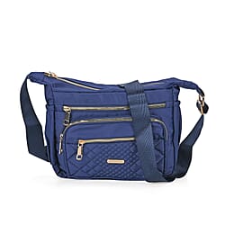 Designer Closeout -Quilted Crossbody Bag with Adjustable Strap- Beige