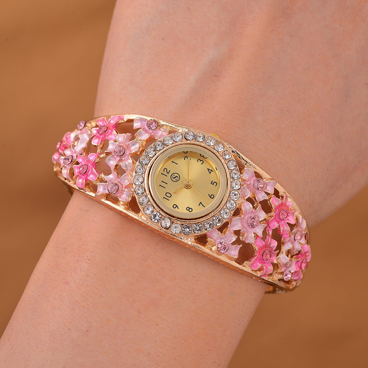   Strada Austrian Crystal Enamelled Bangle Watch