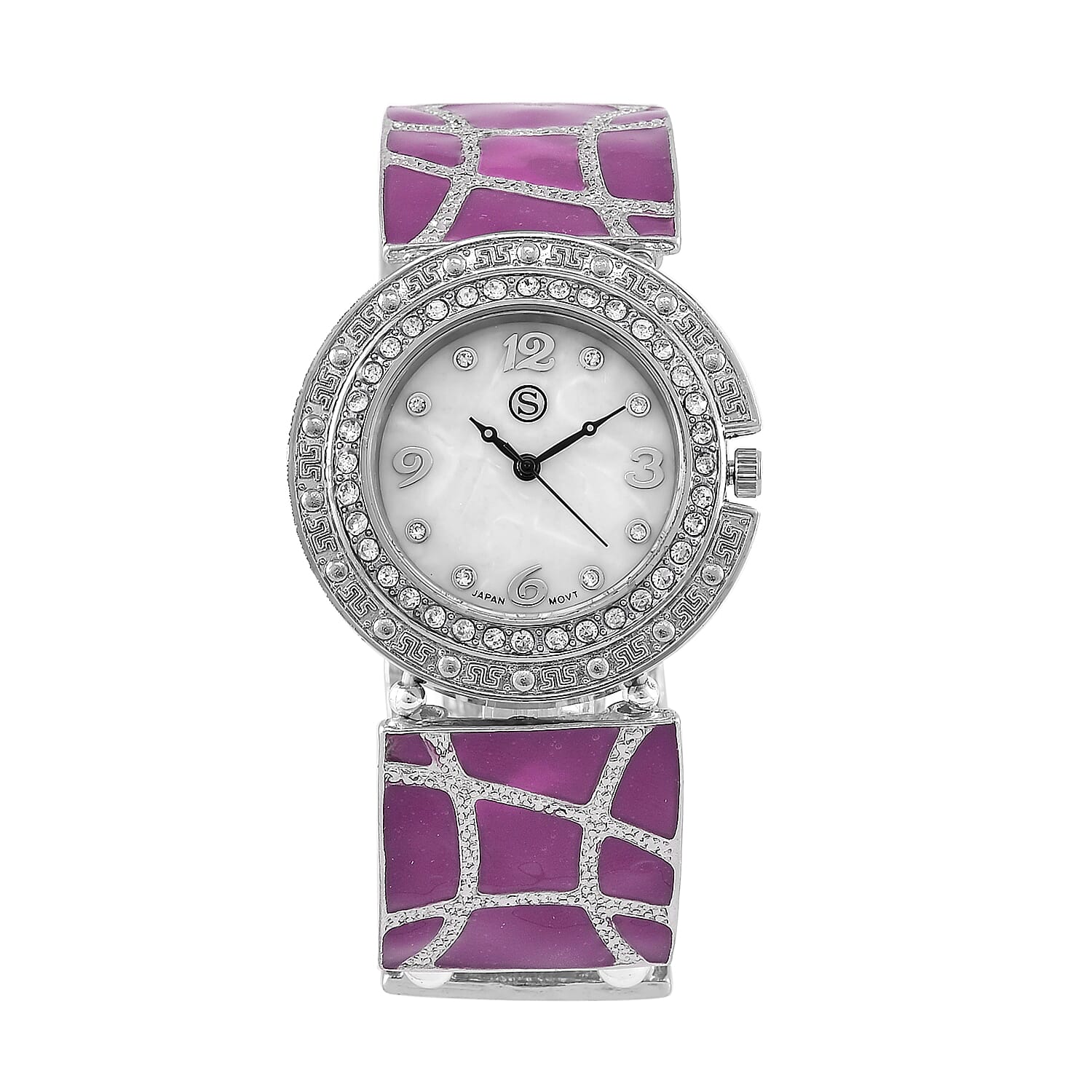 STRADA White Crystal Watch - Purple