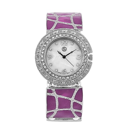 White Crystal  Watch 0.01 ct  0.010  Ct.