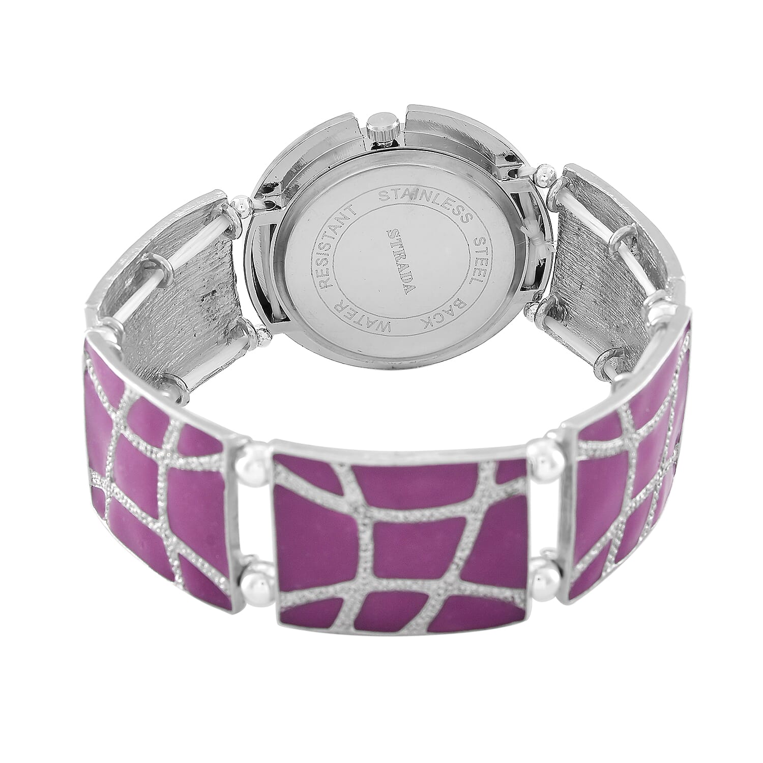 STRADA White Crystal Watch - Purple