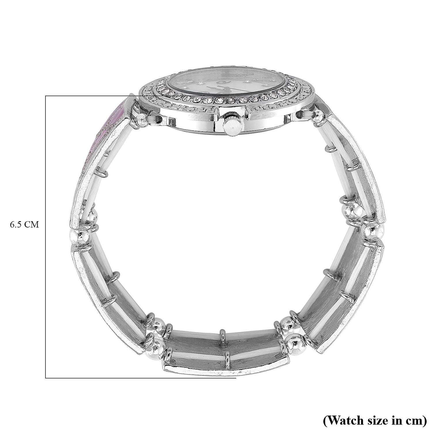 STRADA White Crystal Watch - Purple