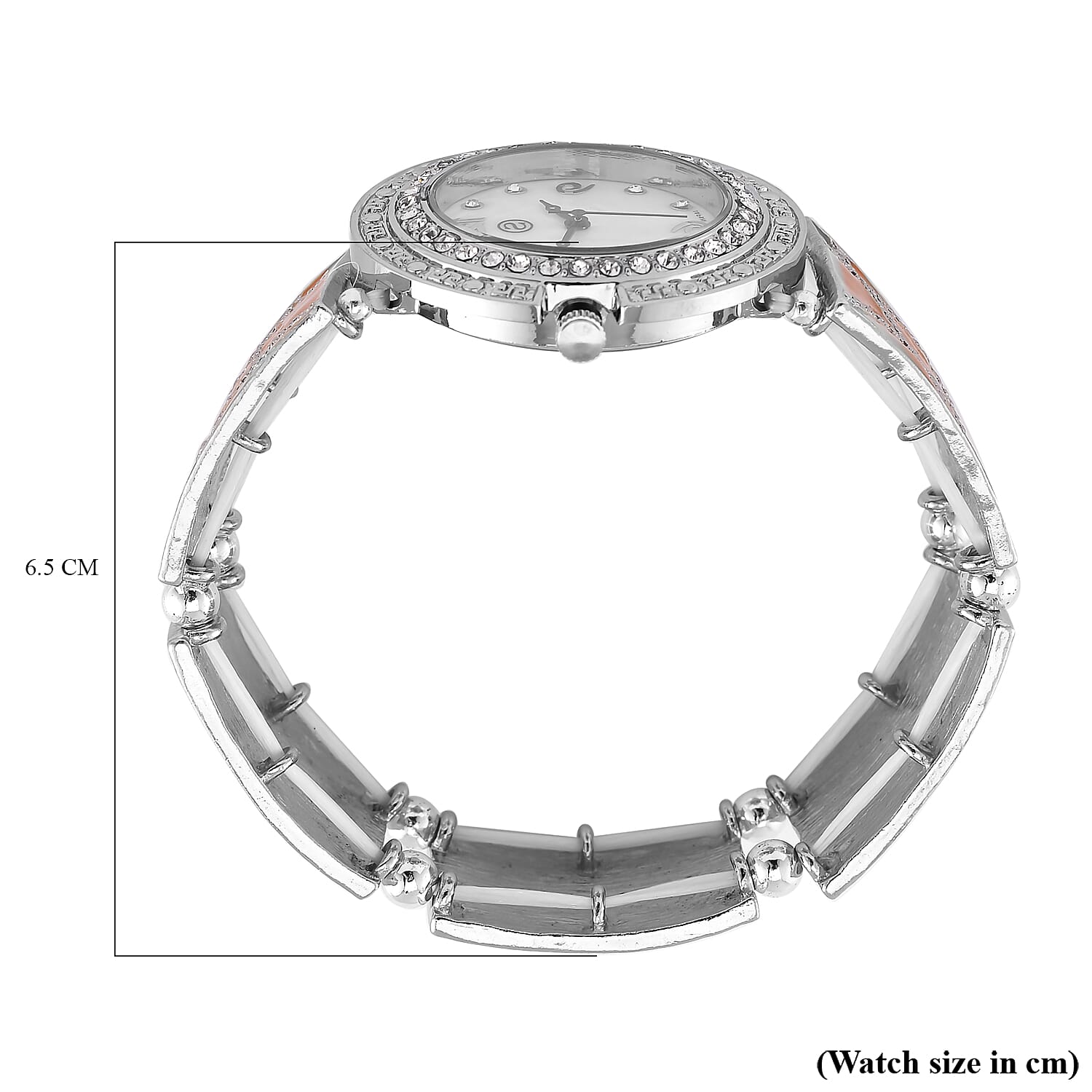 STRADA White Crystal Watch - Orange