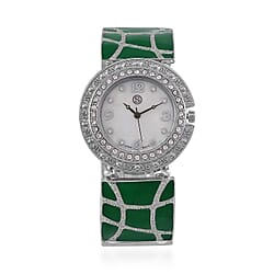 STRADA Japanese Movement Women's Bracelet Watch with Enamel and Crystal Accents