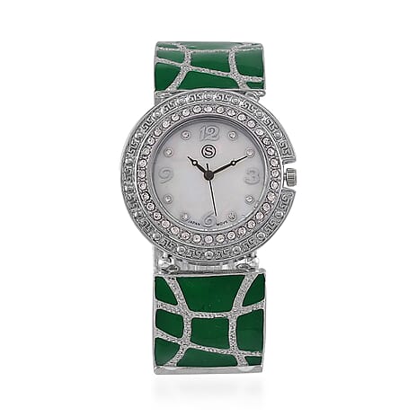 White Crystal  Watch 0.01 ct  0.010  Ct.