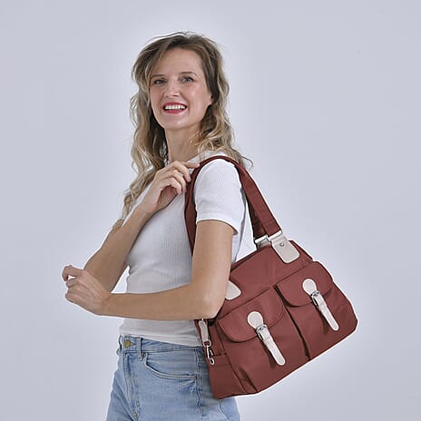 Multi-Pocket Design Crossbody Bag - Brown