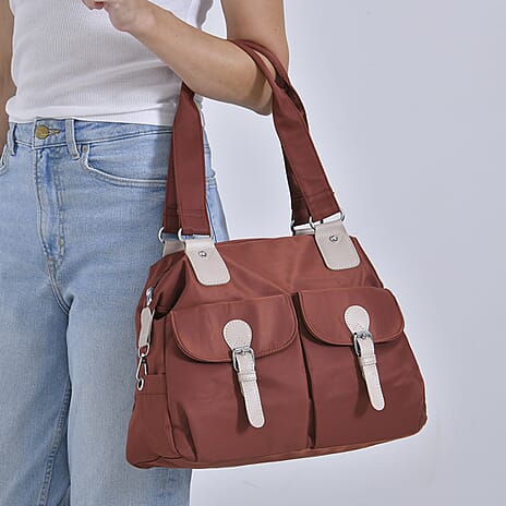 Multi-Pocket Design Crossbody Bag - Brown