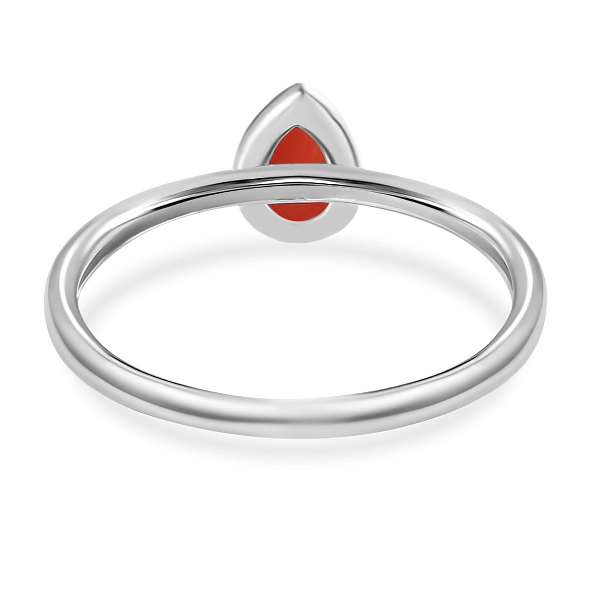 Natural Coral Sterling Silver Ring