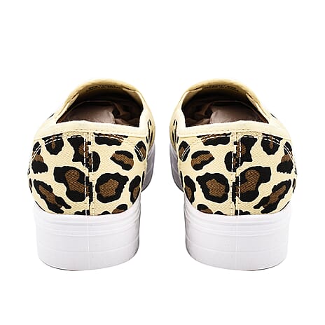 Spot On Ladies Platform Canvas Pumps (Size 5) - Animal