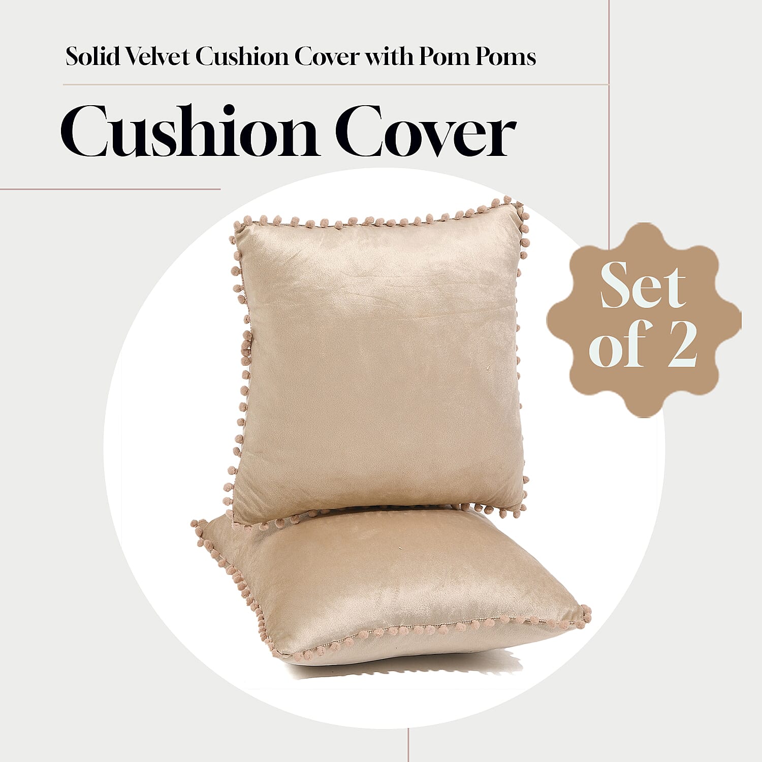 Solid Cushion Cover (Size 45x1 ) - Ivory