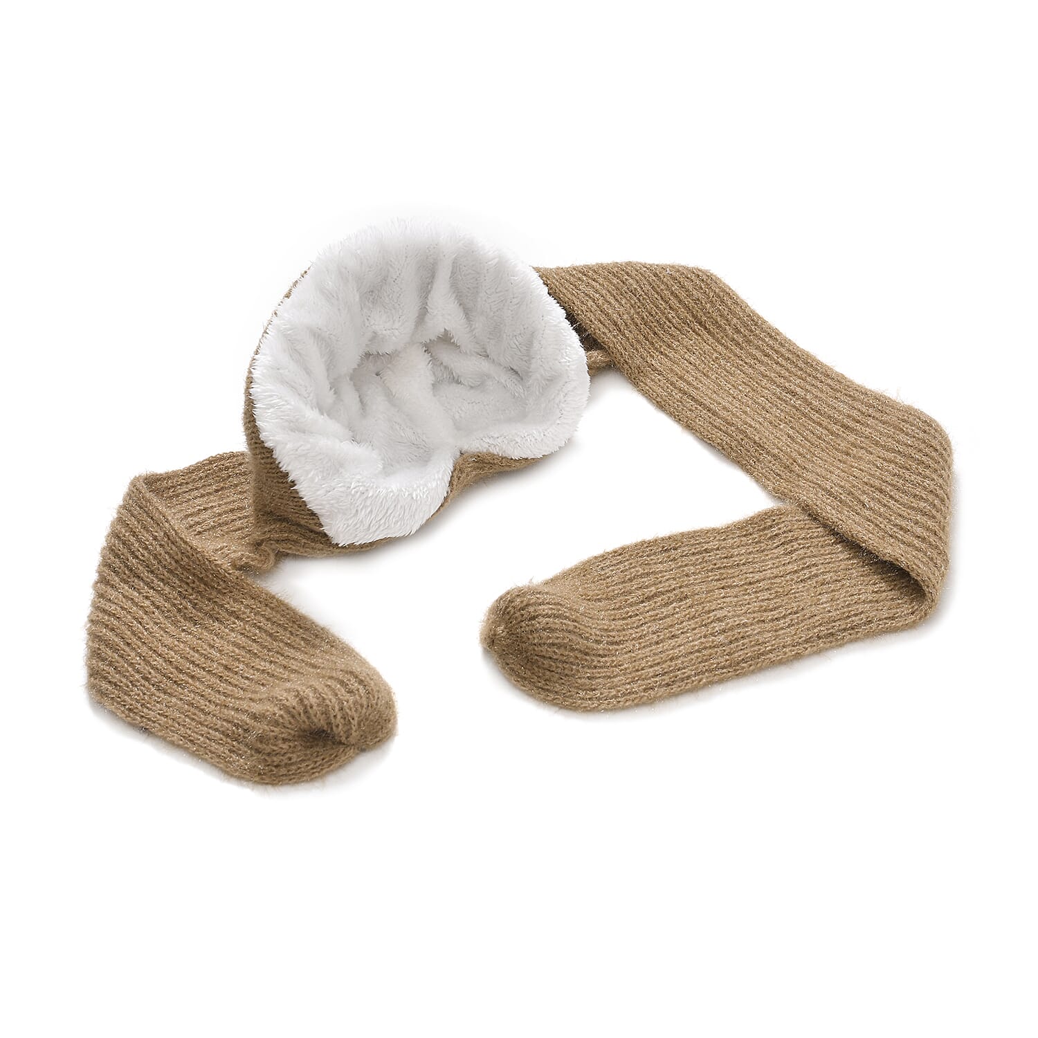 Winters Must Buy - Solid Beanie Cozy Cap and Scarf Set - Brown
