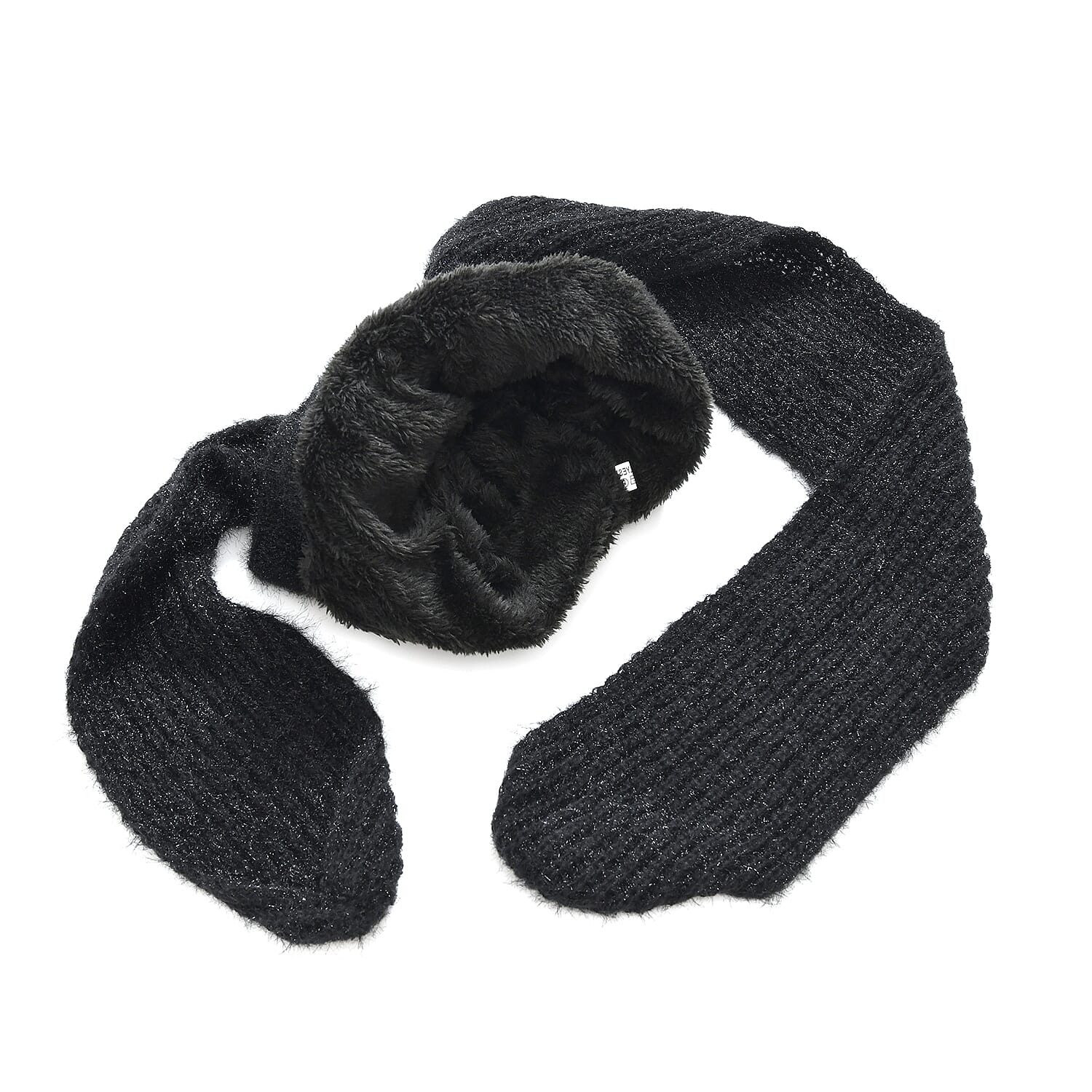 Winters Must Buy - Solid Beanie Cozy Cap and Scarf Set - Black