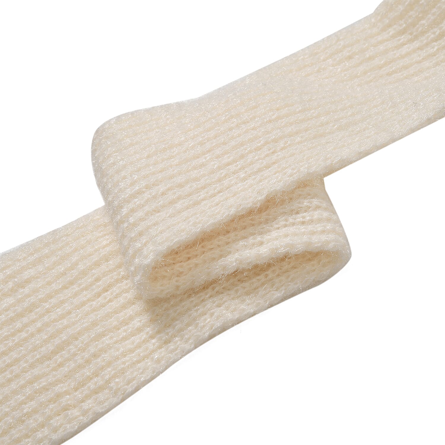 Solid Beanie Cap and Scarf Set - Beige