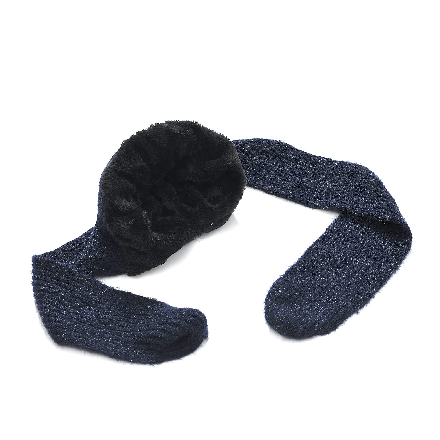 Winters Must Buy - Solid Beanie Cozy Cap and Scarf Set - Navy