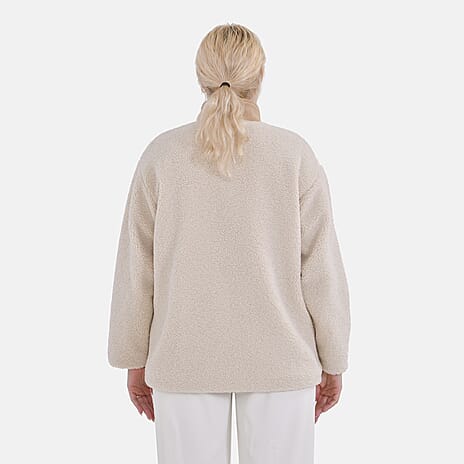 La Marey Corduroy Contrast Jacket (Size L, 16-18) - Beige - Brown