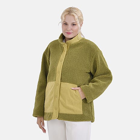 La Marey Corduroy Contrast Jacket (Size XL, 20-22) - Green