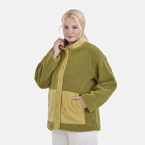 La Marey Corduroy Contrast Jacket (Size XL, 20-22) - Green