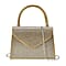 Crystal Embellished Handheld Bag with Sling Strap