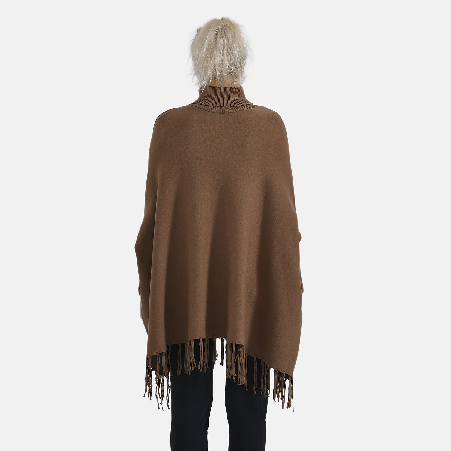La Marey High Tie Tassel Poncho (One Size 10 to 20) - Brown