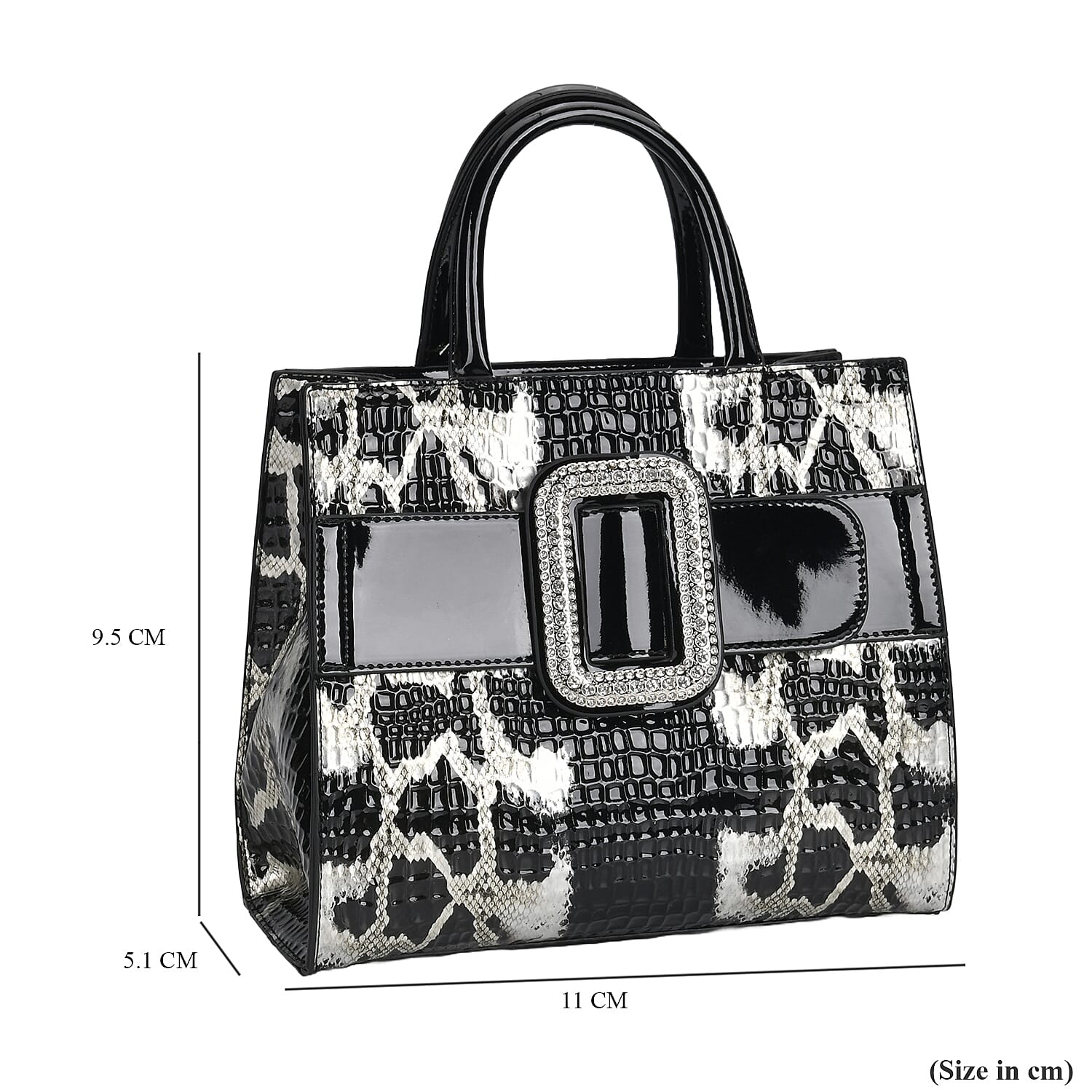 Snake Embossed Crossbody Bag - Black Leopard