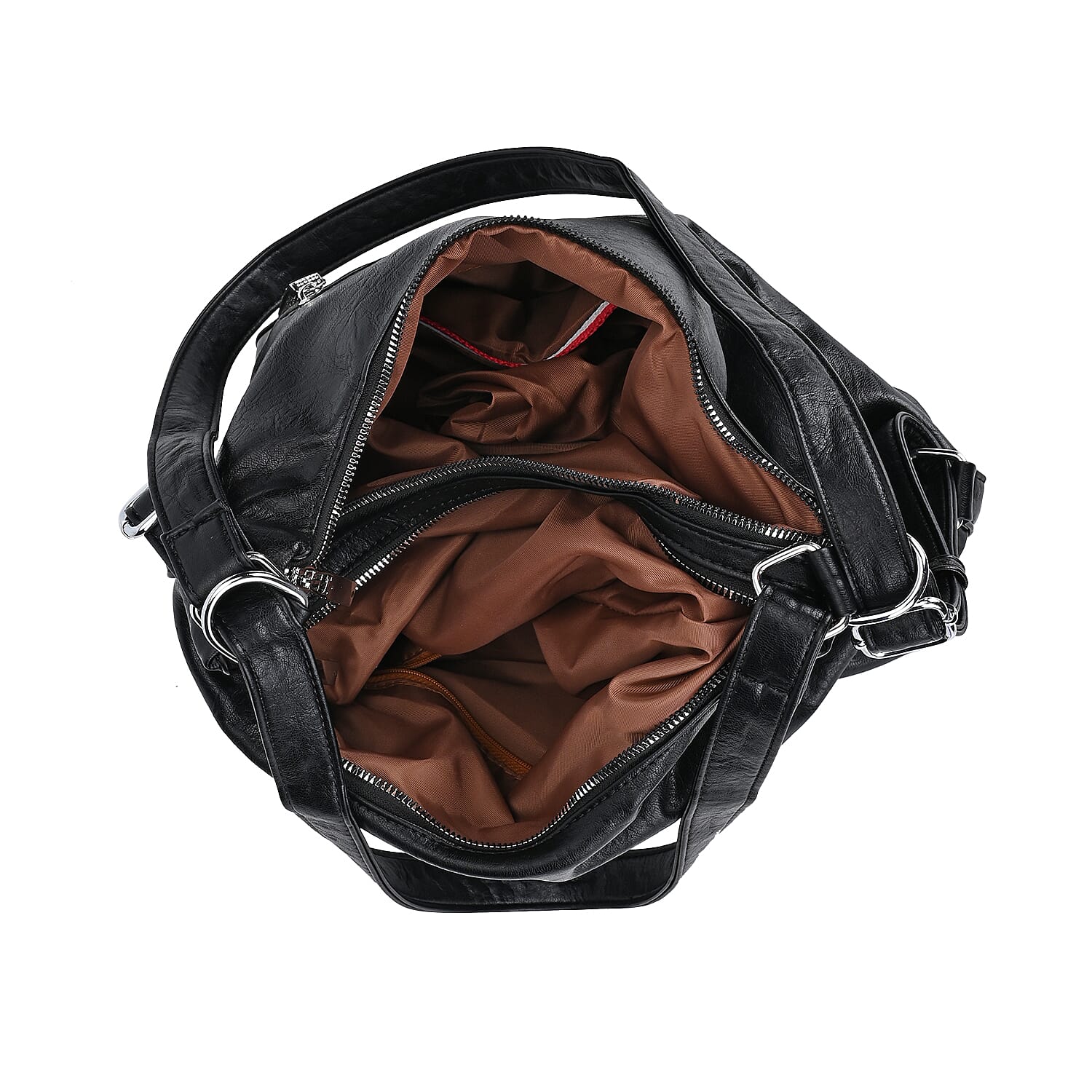 3 in 1 Solid Versatile Styling Crossbody, Shoulder & Tote Bag - Black