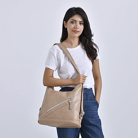 Leatherette 3 in 1 Crossbody Bag - Khaki