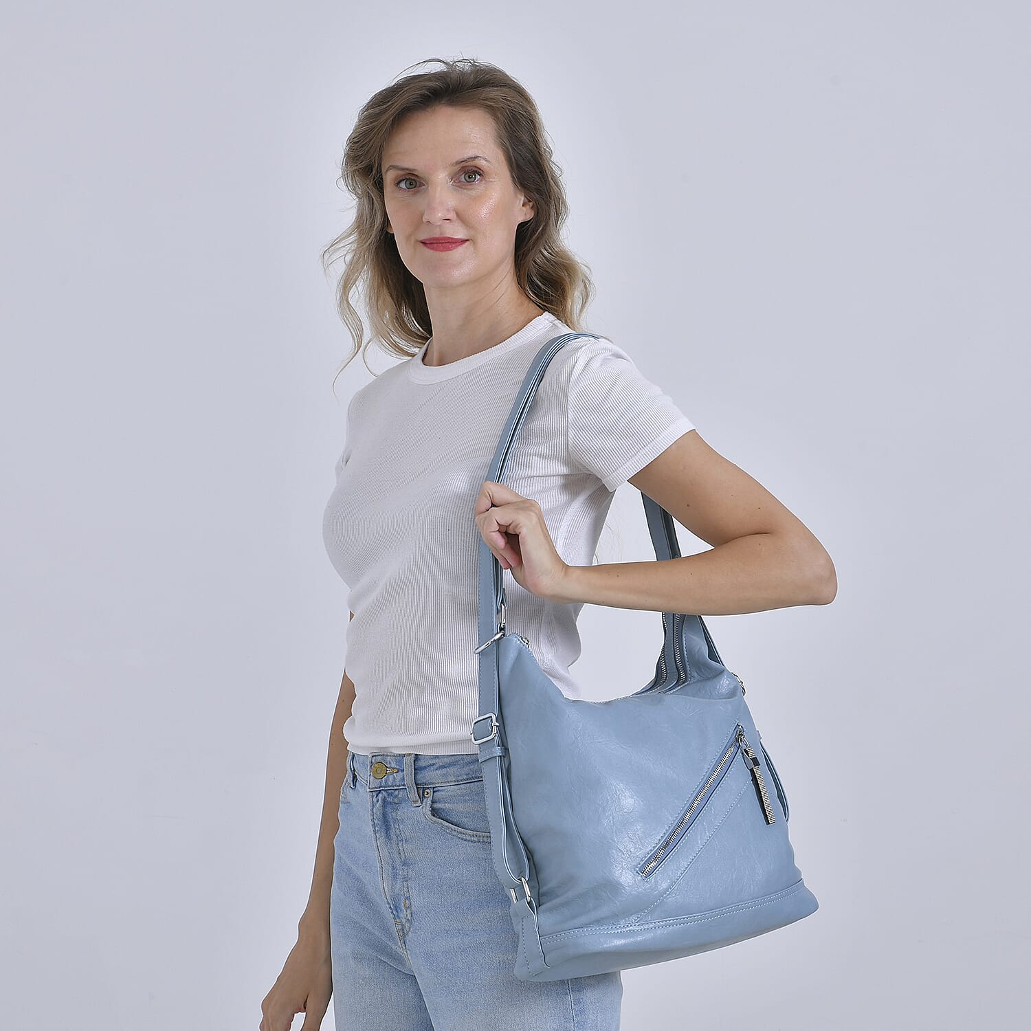 3 in 1 Solid Versatile Styling Crossbody, Shoulder, and Tote Bag (Size 33x13x36 cm) - Teal