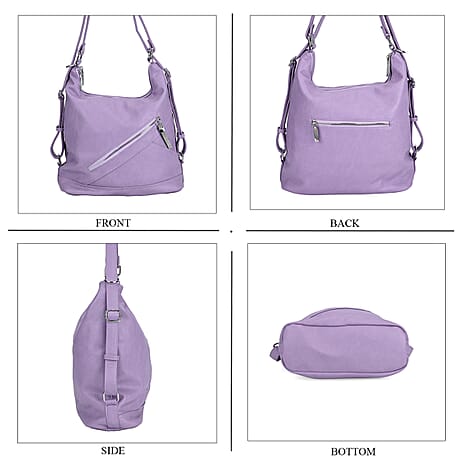3 in 1 Solid Versatile Styling Crossbody, Shoulder, and Tote Bag (Size 33x13x36 cm) - Lavendar