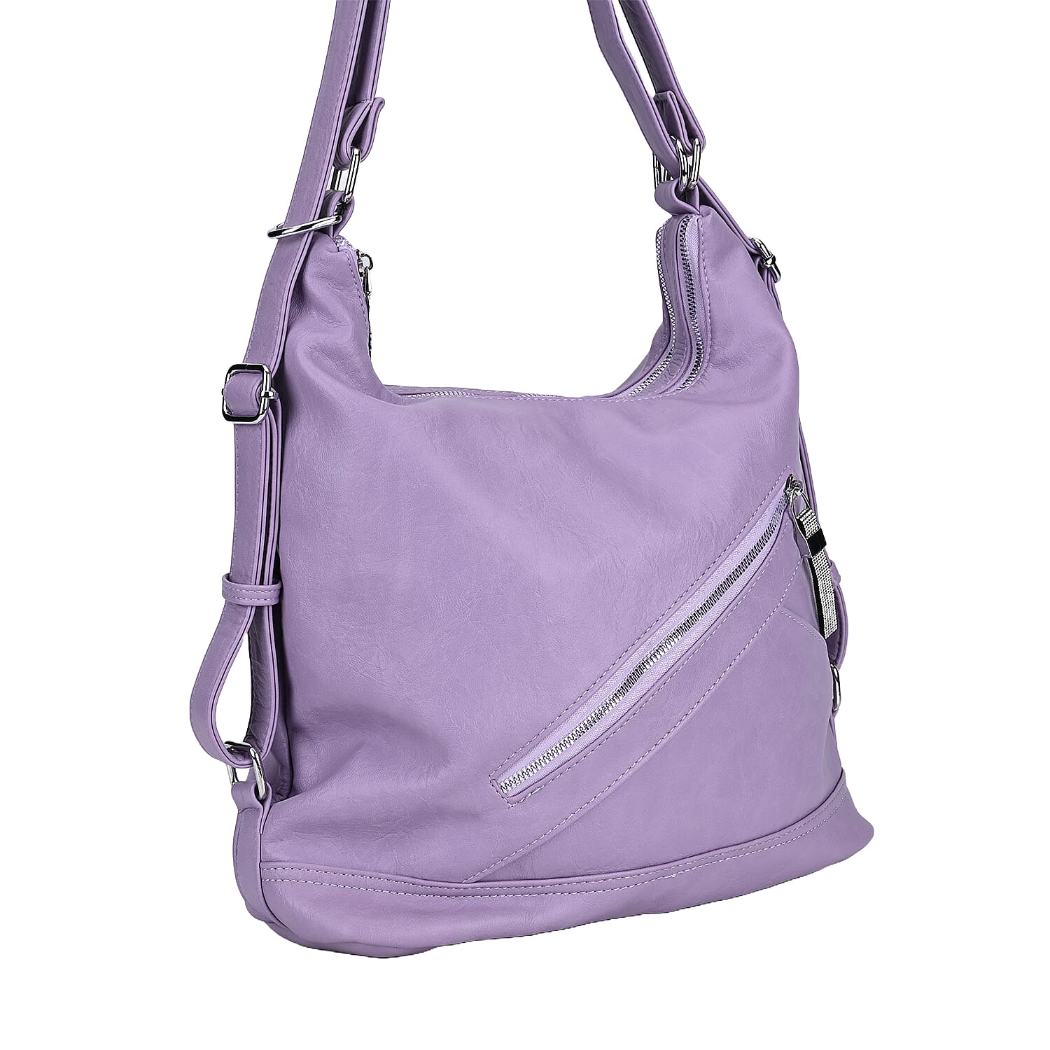 3 in 1 Solid Versatile Styling Crossbody, Shoulder, and Tote Bag (Size 33x13x36 cm) - Lavendar