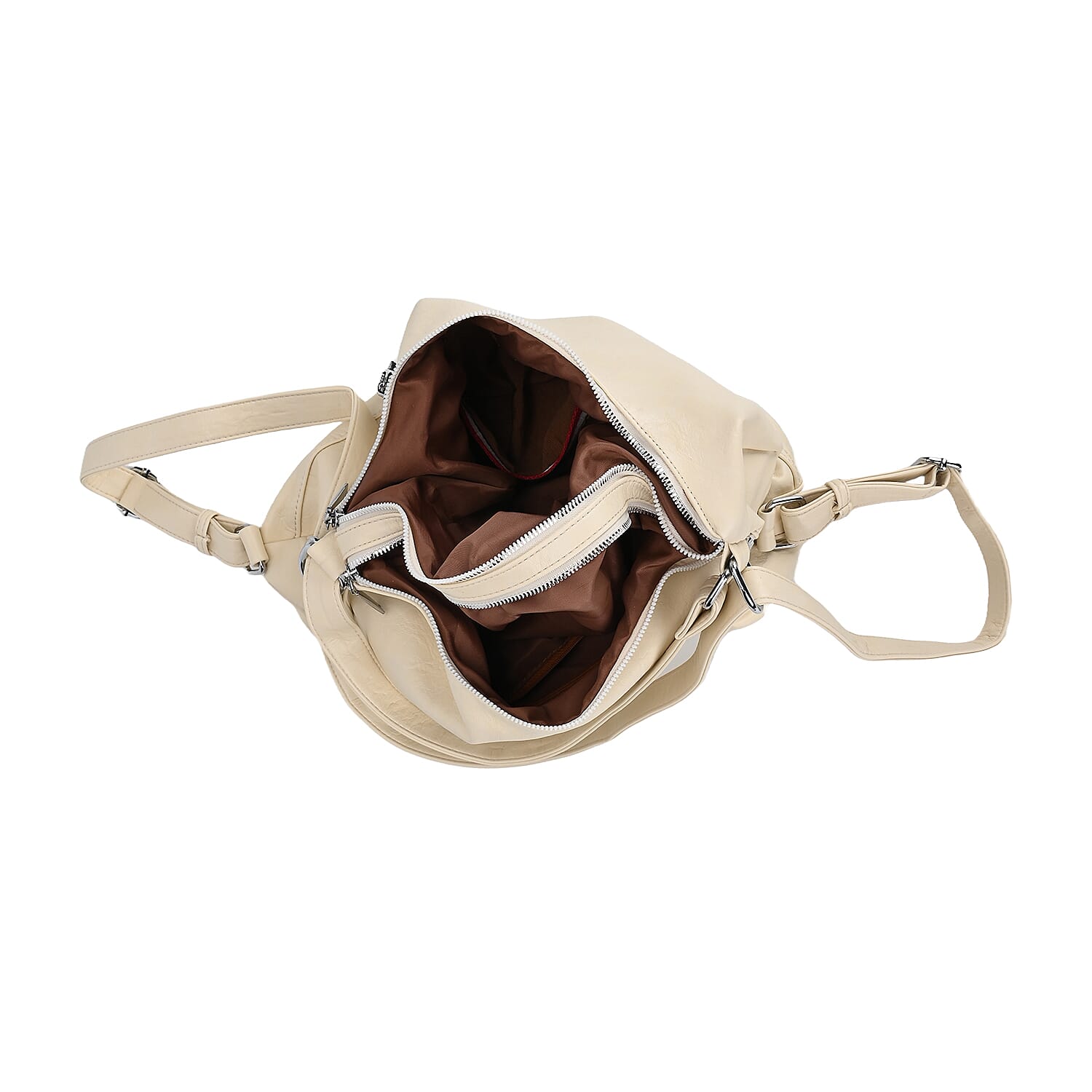 3 in 1 Solid Versatile Styling Crossbody, Shoulder, and Tote Bag (Size 33x13x36 cm) - White