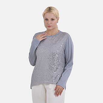 https://tjcuk.sirv.com/Products/78/4/7848909/La-Marey-Polyester-Sequin-Top-Size-58x1-cm-Grey-Black_7848909_2.jpg?w=342&h=342