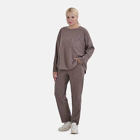 La Marey Solid Casual Top (Size S) - Brown