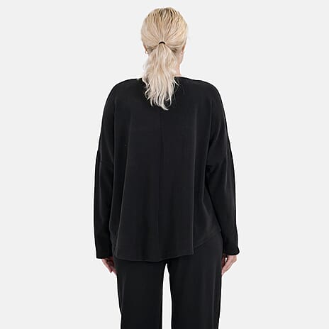 La Marey Soft Casual Top - Black