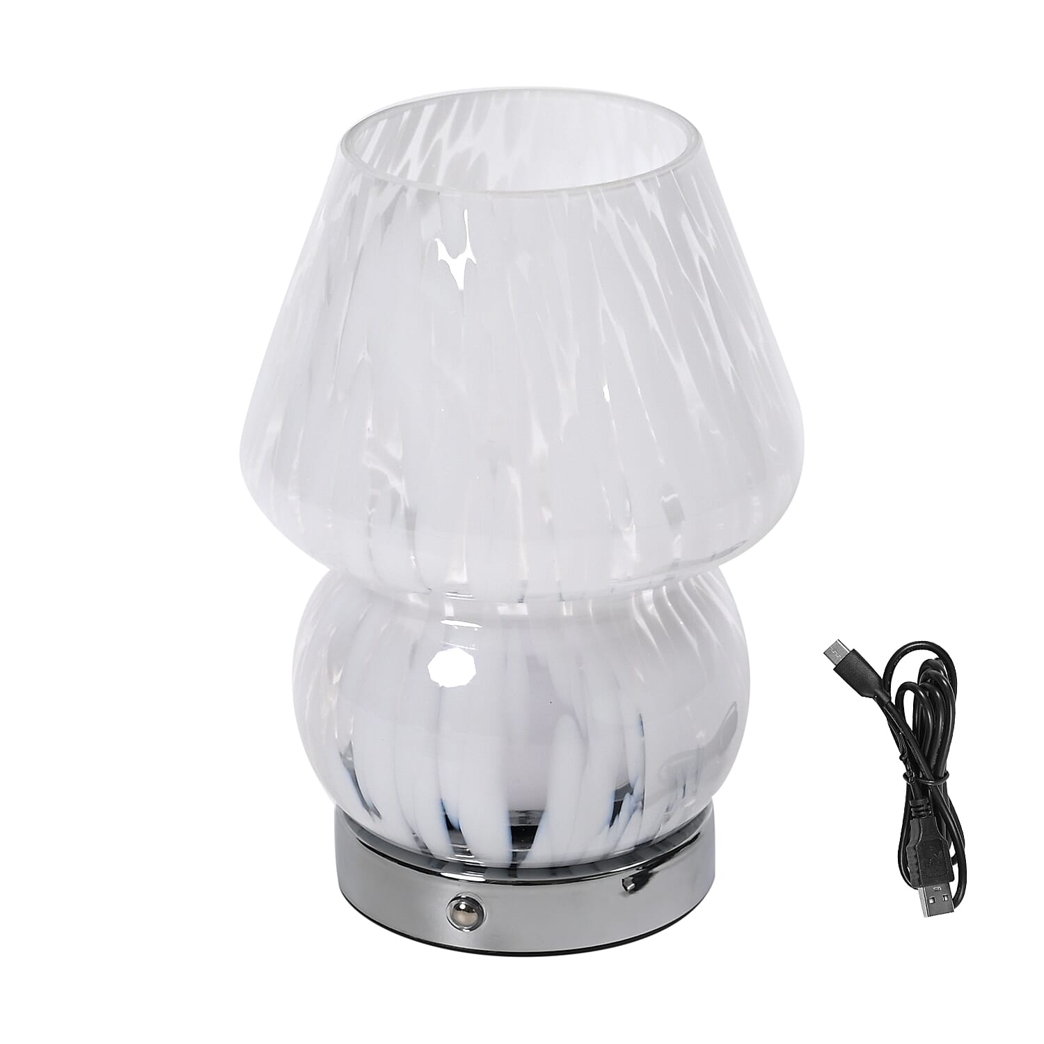 Adorable Mushroom Shaped Touch Control Rechargeable LED Glass Mushroom Table Lampwith 3 Light Modes - Droplet Adorable Mushroom Shaped Touch Control Rechargeable LED Glass Mushroom Table Lampwith 3 Light Modes - Droplet