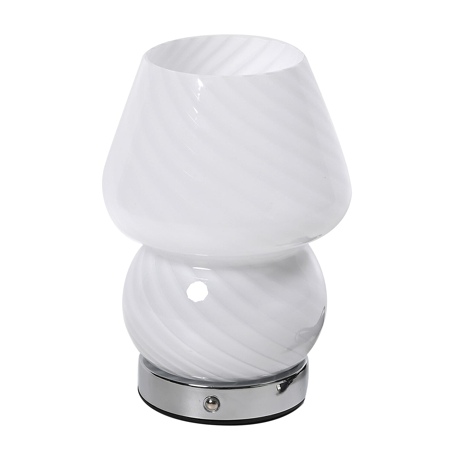 Adorable Mushroom Shaped Touch Control Rechargeable LED Glass Mushroom Table Lampwith 3 Light Modes - Swirl Adorable Mushroom Shaped Touch Control Rechargeable LED Glass Mushroom Table Lampwith 3 Light Modes - Swirl