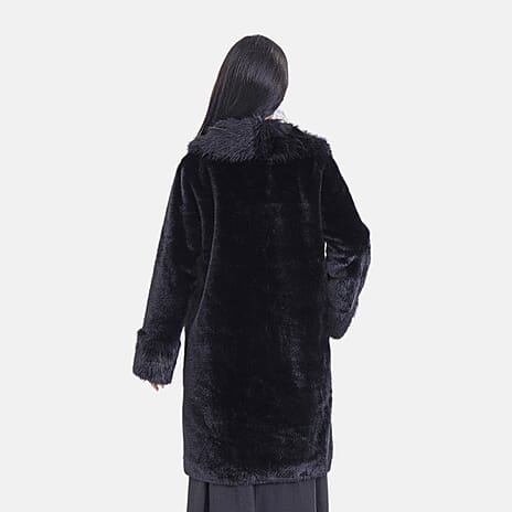 La Marey Faux Fur Coat (Size S-M) - Black