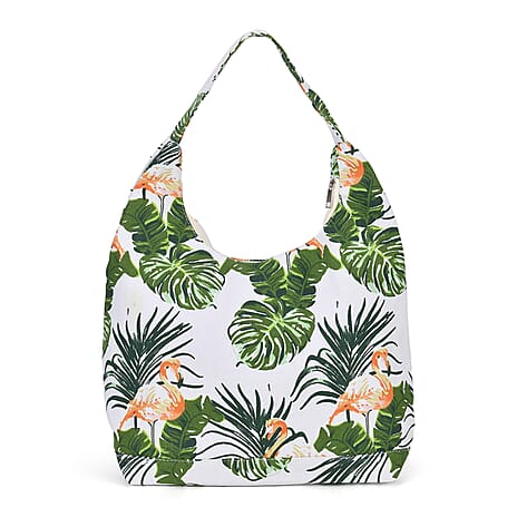Floral Slouch Tote Bag - Green