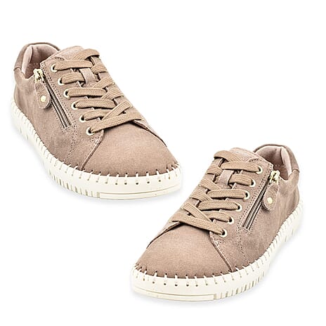 Jo & Joe Ladies Suede Casual Shoes  (Size 4) - Taupe