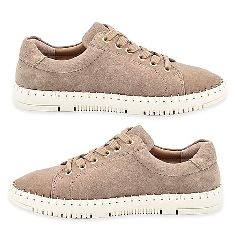 Jo & Joe Ladies Suede Casual Shoes  (Size 4) - Taupe
