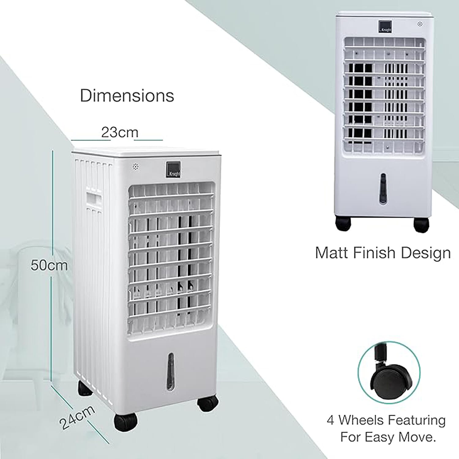 Summer Exclusive Deal - Portable 4L Air Cooler Fan with Remote Control 3 Speed Settings and Control Smooth Touch Panel Display