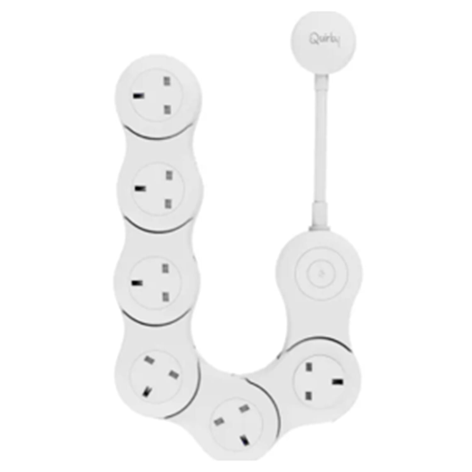 Closeout Deal - Quirky Pivot Flexible Power Strip 6 White Surge Protect- White