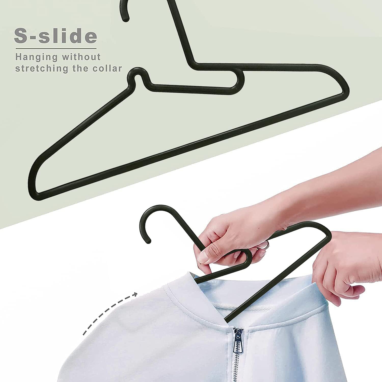 ASPECT Set of 50 Lightweight Space Saving Clothes Hangers - Black